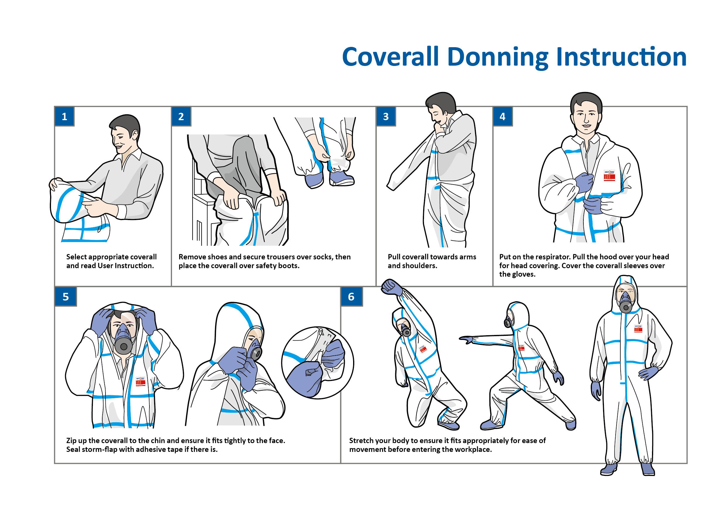 Coverall Donning Instruction